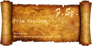 Frim Szelina névjegykártya